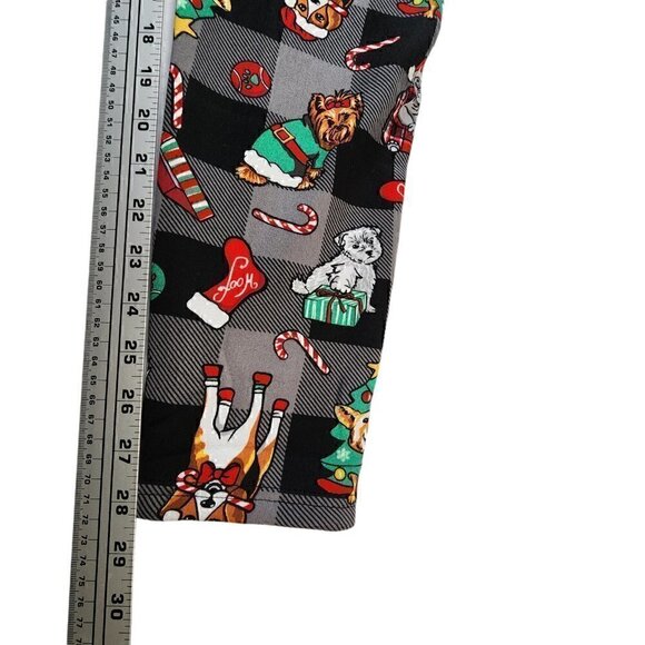 Holiday Christmas Juniors Womens High‎ West Leggings Faux-Fur Lined Size Large - Picture 6 of 10